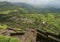 Base village Lohagadwadi seen from Lohagad Fort,Lonavala,Maharashtra,India