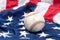 Baseball on American flag