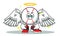 Baseball angel mascot vector cartoon illustration