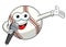 Baseball ball character mascot cartoon presenter microphone vector isolated