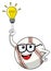 Baseball ball character mascot cartoon vector lightbulb idea innovation isolated