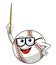 Baseball ball character mascot cartoon vector teacher professor isolated