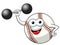 Baseball ball character mascot cartoon weightlifter vector isolated