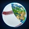 Baseball ball cover the planet earth. sports world