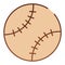 Baseball ball flat icon. Leather ball brown icons in trendy flat style. Sport inventory gradient style design, designed