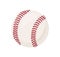 Baseball ball icon. Circle object with red laces, stitches for hardball game playing. Sports equipment, orb with seams