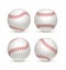 Baseball ball isolated white icon. Softball set vector base ball equipment illustration