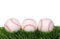 Baseball. Balls on Green Grass