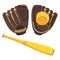 Baseball brown equipment set