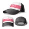 Baseball cap design. Realistic uniform or sports headgear mockup for branding. Embroidered hat with visor. Head wearing