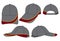 Baseball Cap Design Vector Gray / Crimson