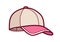Baseball cap with pink visor simple icon cartoon illustration is