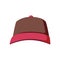Baseball cap sport fashion clothing head. Color old school baseball cap icon. Front view. Design template