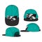 Baseball cap template mockup vector camp cap design trucker cap set