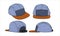 Baseball cap template mockup vector camp cap design trucker cap set