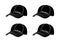 Baseball caps with inscriptions of different sports.Vector illustration on a white background.