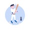 Baseball cartoon character in flat style