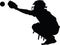 Baseball catcher silhouette