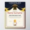 Baseball Certificate Design With Gold Cup Set Vector. baseball. Sports Award Template. Achievement Design. Graduation. Winner