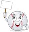 Baseball Character Holding Blank Banner