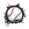 Baseball cracked wall. baseball club graphic design logos or icons. vector illustration