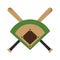 Baseball crossed bats icons