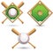 Baseball diamonds, balls, and bats