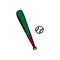 Baseball doodle icon, vector illustration