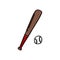 Baseball doodle icon, vector illustration