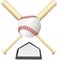 Baseball Emblem crossed bats over home plate