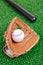Baseball equipment against grass