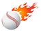 Baseball with flames vector