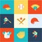 Baseball flat icons