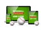 Baseball flyer mobile screen design game tournament. Vector baseball sport digital score application
