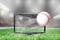 Baseball Flying Out of TV Screen in Stadium