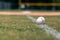 Baseball on foul line background