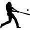 Baseball game batter player, also known as batsman - batman in motion to hit a pitcher`s ball with the bat when teeing off.