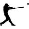 Baseball game batter player, also known as batsman - batman in motion to hit a pitcher`s ball with the bat when teeing off.