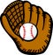 baseball glove and ball vector illustration