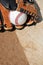 Baseball glove and home plate