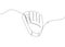 Baseball glove one line art. Continuous line drawing of uniform, pitcher, hardball, softball, sports, activity, american