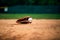 Baseball glove on pitchers mound