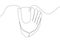 Baseball glove, uniform one line art. Continuous line drawing of player, pitcher, hardball, softball, sports, activity