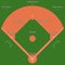 Baseball green field with white line markup vector