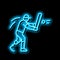 baseball handicapped athlete neon glow icon illustration