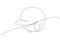 Baseball helmet one line art. Continuous line drawing of sport, hardball, softball, sports, activity, american, game