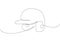 Baseball helmet, protection one line art. Continuous line drawing of sport, hardball, softball, sports, activity