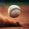 baseball hits the ground cause a cloud of dust.generative AI