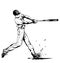 Baseball hitter Swinging