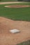 Baseball infield showing third base and pitcher`s mound